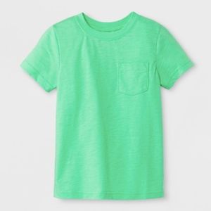 NEW Cat & Jack Lime Green Front Pocket Tee